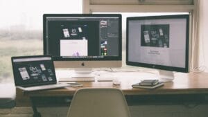 Designer redesigning a website
