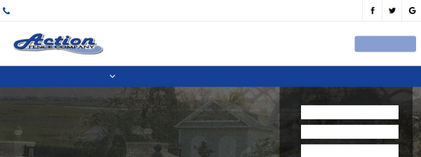actionfenceofcharleston.com website screenshot