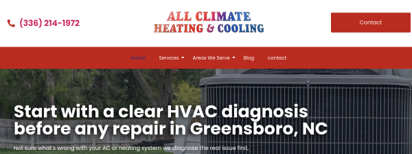 allclimatenc.com website screenshot