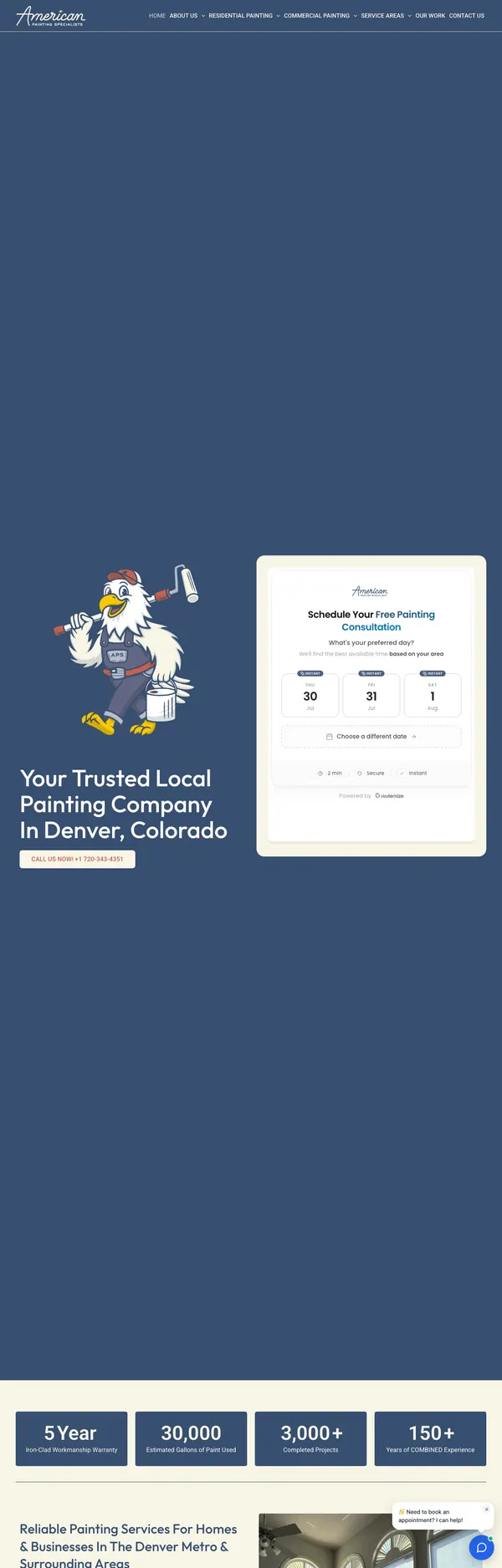 americanpaintingspecialists.com website screenshot