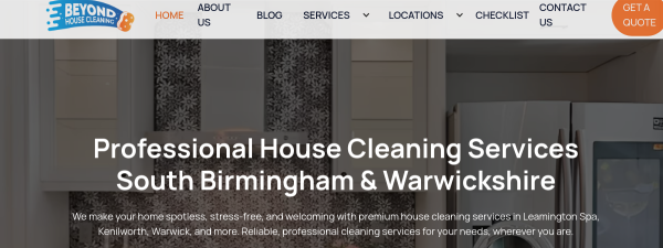 beyondhousecleaning.com website screenshot