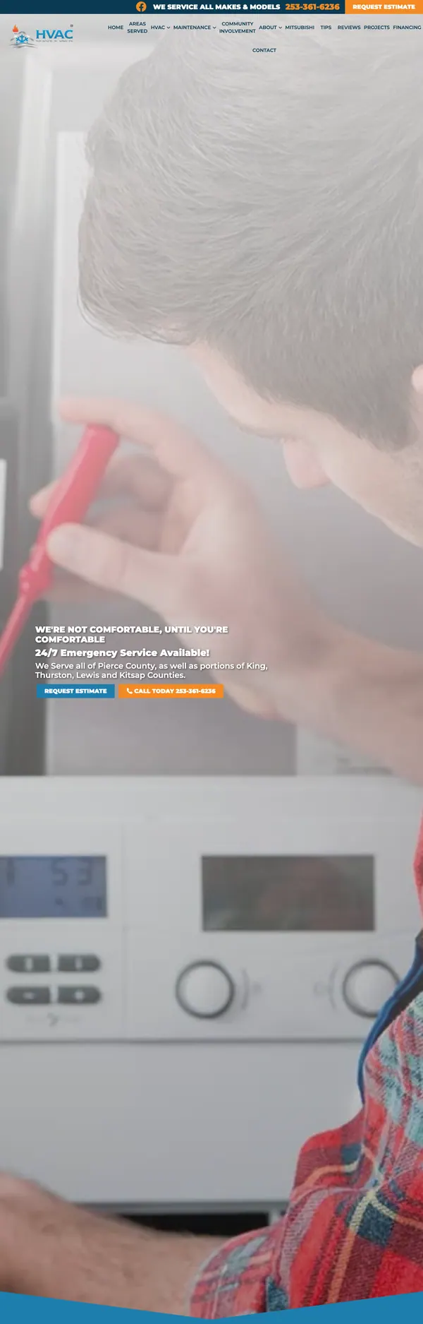 callhvacservicepros.com website screenshot