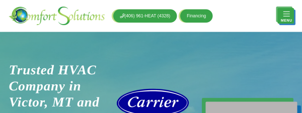 comfortsolutionsmt.com website screenshot