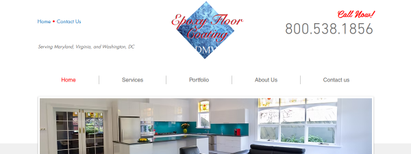 epoxyfloorcoatingdmv.com website screenshot