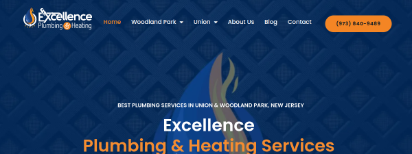 excellenceplumbingnj.com website screenshot