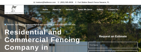 fwbfence.com website screenshot