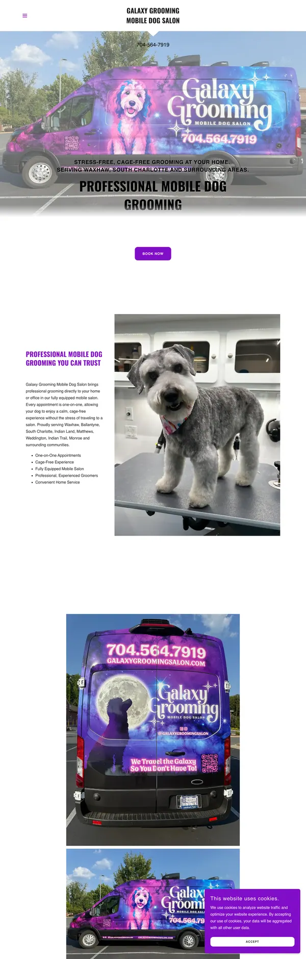 galaxygroomingsalon.com website screenshot