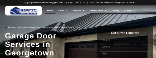 georgetownoverheaddoors.com website screenshot