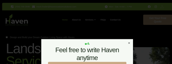 havenoutdoorsolutions.com website screenshot