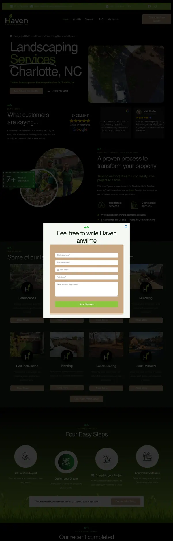 havenoutdoorsolutions.com website screenshot