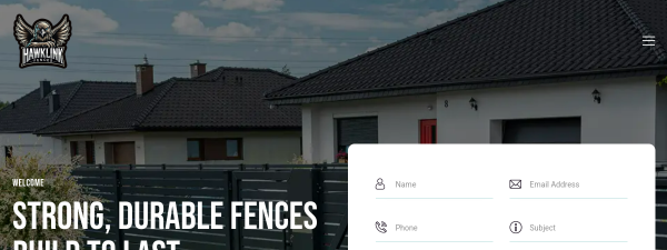 hawklinkfences.com website screenshot