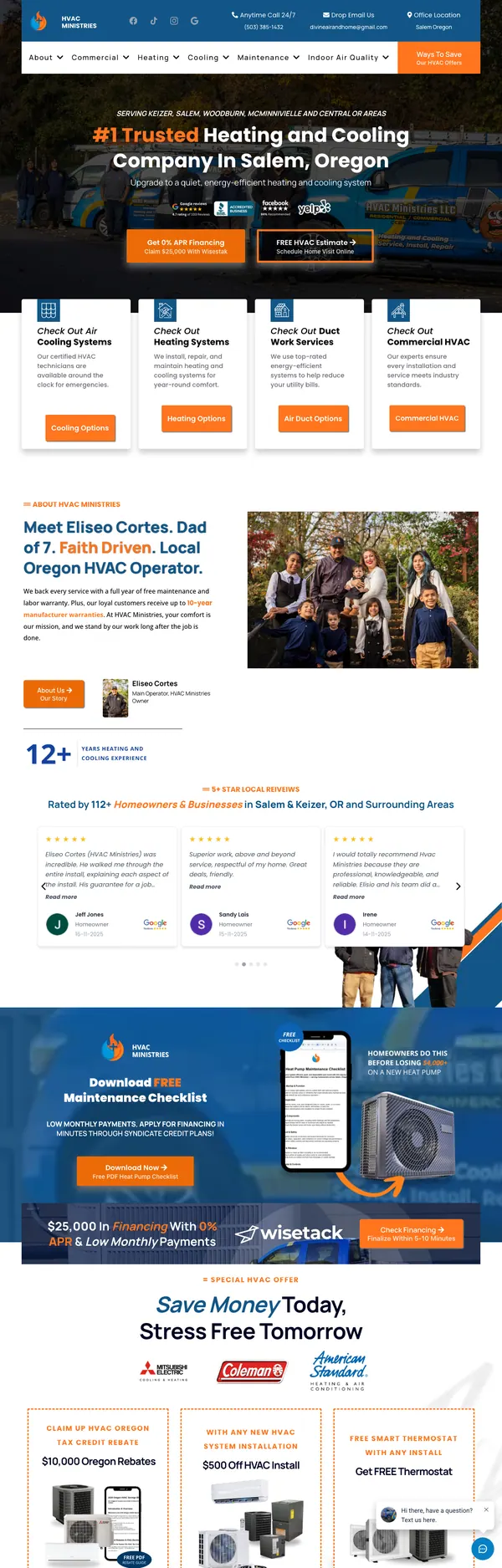 hvacministries.org website screenshot