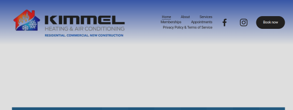 kimmelheatingandair.com website screenshot