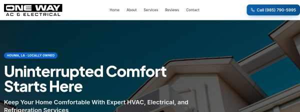 onewayac.com website screenshot