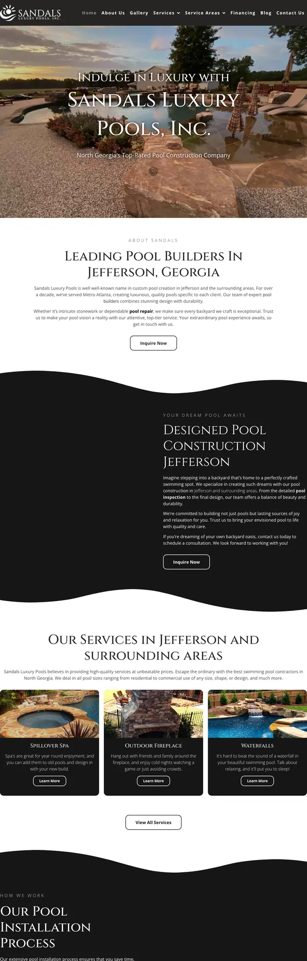 poolcustoms.com website screenshot