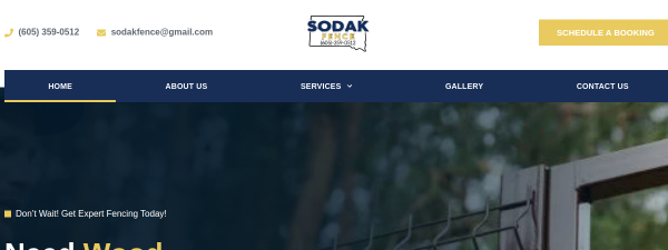 sodakfence.com website screenshot