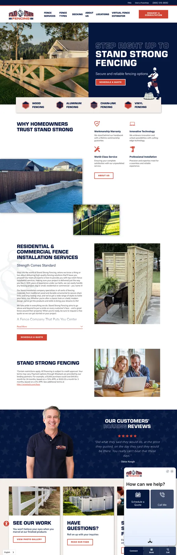 standstrongfencing.com website screenshot