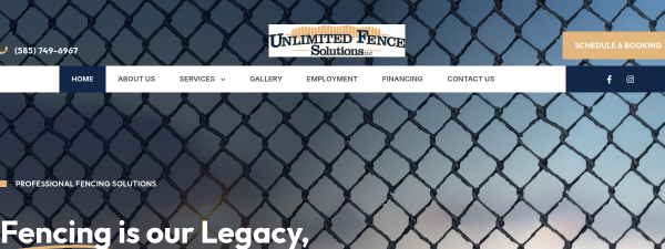 unlimitedfencesolutions.com website screenshot